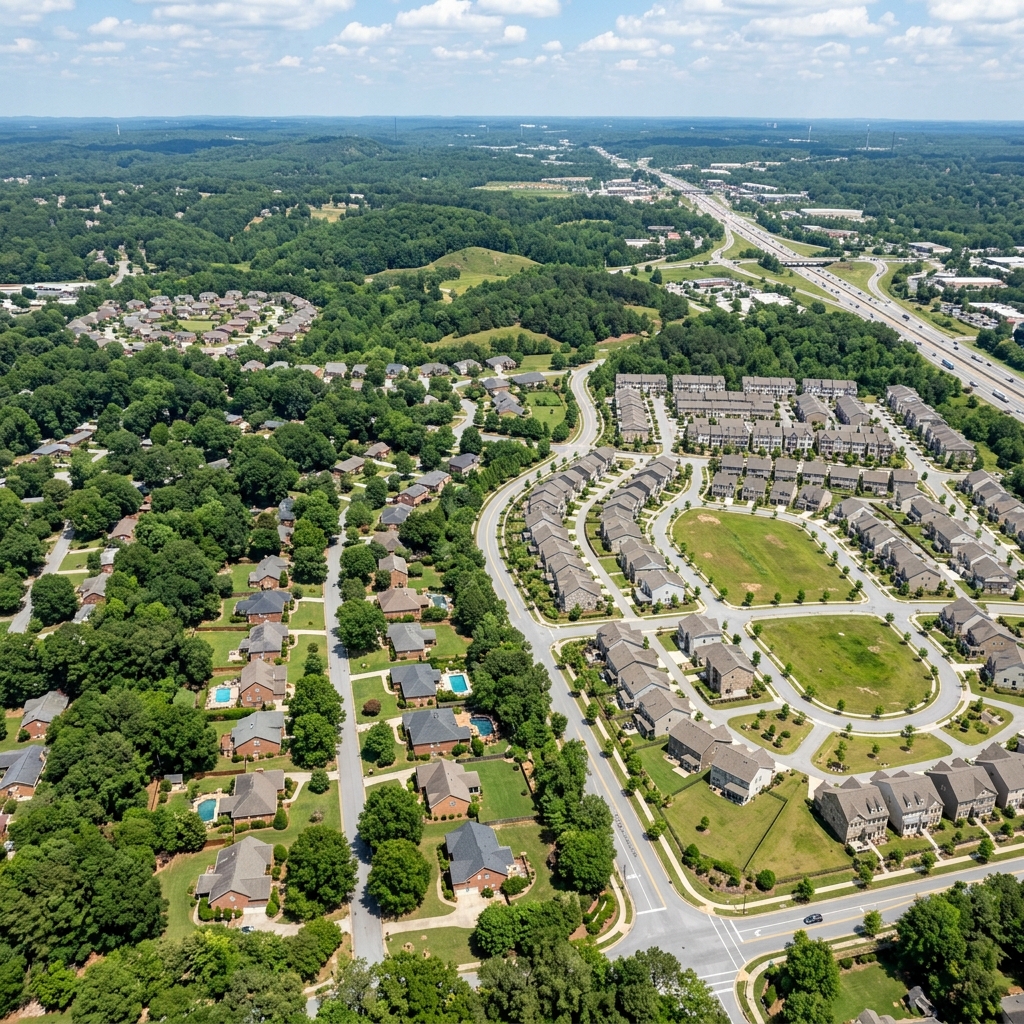 Gwinnett County neighborhoods aerial view
