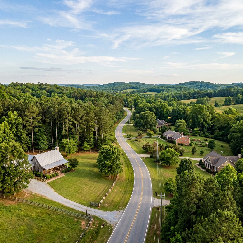 Loganville Georgia neighborhood and trees