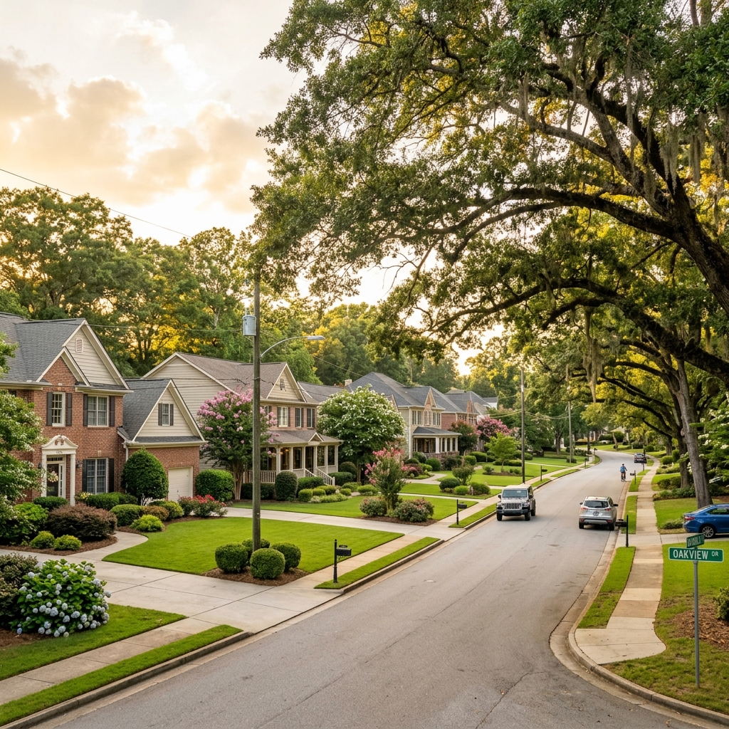 Snellville Georgia neighborhood and trees